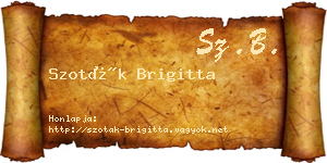 Szoták Brigitta névjegykártya